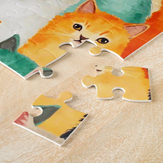 Collage of Watercolor Cats Pattern Puzzle (Seite)