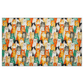Collage of Watercolor Cats Pattern Stoff (Fat Quarter (45,7 x 55,9 cm))