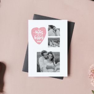 Collage Paar Foto & Umarmungen und Küsse Rosa Herz Magnetkarte
