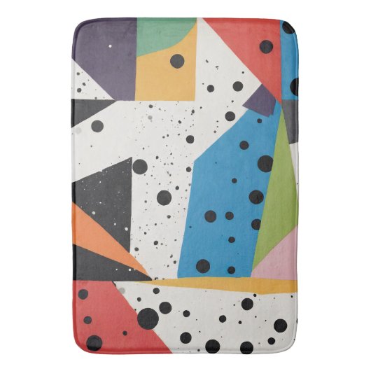 Collage Paper Black Dots Badematte (Vorderseite Vertikal)