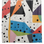 Collage Paper Black Dots Duschvorhang (Vorderseite)