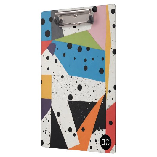 Collage Paper Black Dots Klemmbrett (Links)