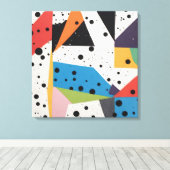 Collage Paper Black Dots Leinwanddruck (Insitu (Holzboden))