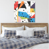 Collage Paper Black Dots Leinwanddruck (Insitu (Schlafzimmer))