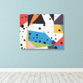 Collage Paper Black Dots Leinwanddruck (Insitu (Holzboden))