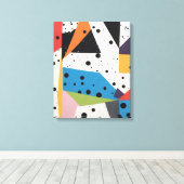 Collage Paper Black Dots Leinwanddruck (Insitu (Holzboden))