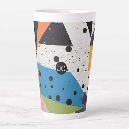 Collage Paper Black Dots Milchtasse (Vorderseite)