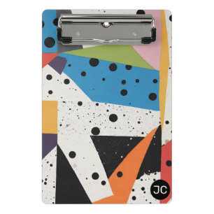 Collage Paper Black Dots Mini Klemmbrett