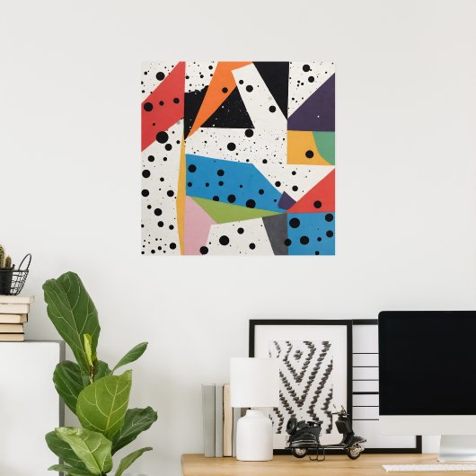 Collage Paper Black Dots Poster (Heimbüro)