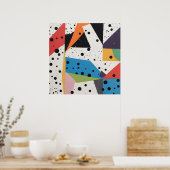 Collage Paper Black Dots Poster (Küche)