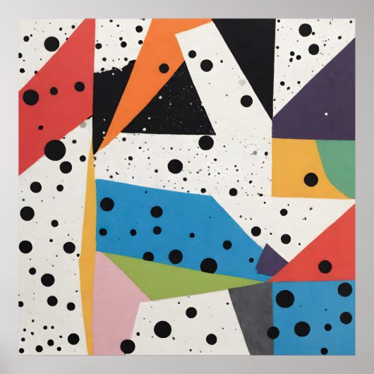 Collage Paper Black Dots Poster (Vorne)