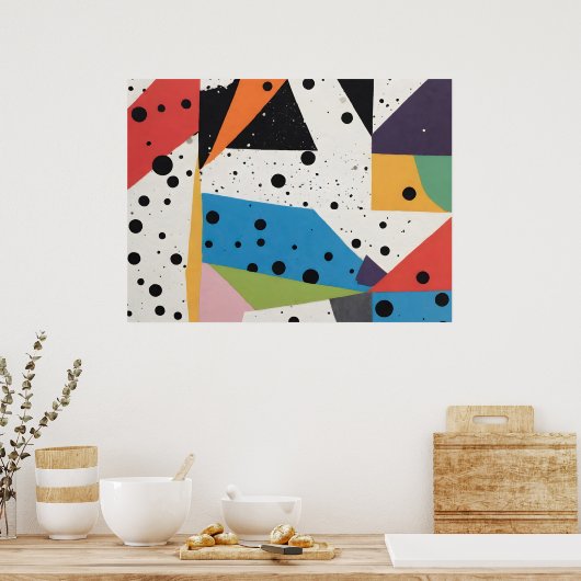 Collage Paper Black Dots Poster (Küche)