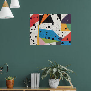 Collage Paper Black Dots Poster