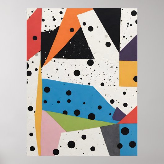 Collage Paper Black Dots Poster (Vorne)