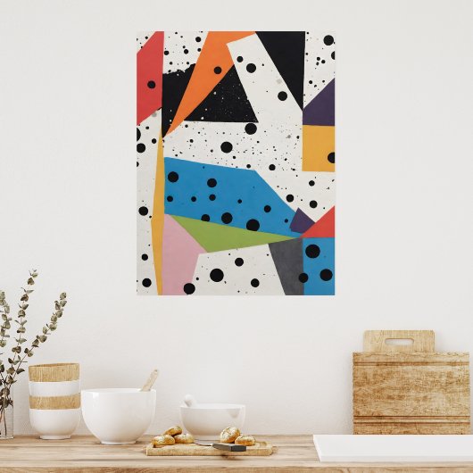 Collage Paper Black Dots Poster (Küche)