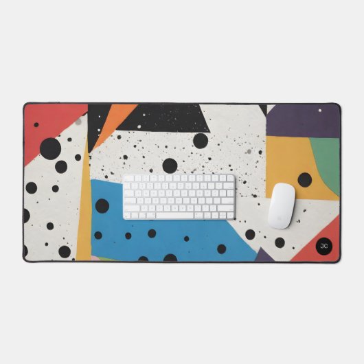 Collage Paper Black Dots Schreibtischunterlage (Tastatur & Maus)