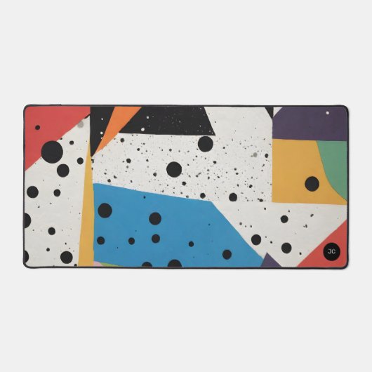 Collage Paper Black Dots Schreibtischunterlage (Vorderseite)