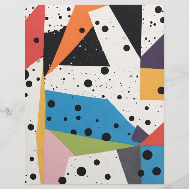 Collage Paper Black Dots Scrapbook Paper (Vorderseite)