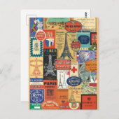 Collage Paris Postkarte (Vorne/Hinten)