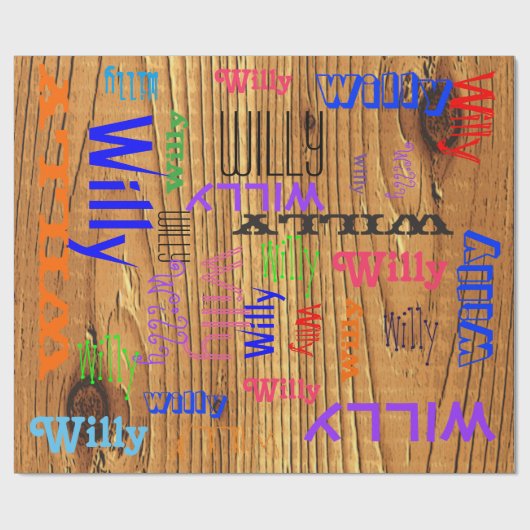 Collage 🎁 Phantastische Word Cloud Fun Fab Geschenkpapier (Flach)