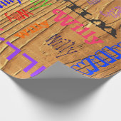 Collage 🎁 Phantastische Word Cloud Fun Fab Geschenkpapier (Ecke)