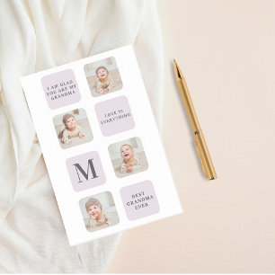 Collage Photo & Best Grandma Ever Best Purple Gift Post-it Klebezettel