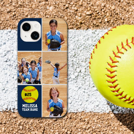 Collage photos Children's Softball Team Blue Case-Mate iPhone 14 Hülle