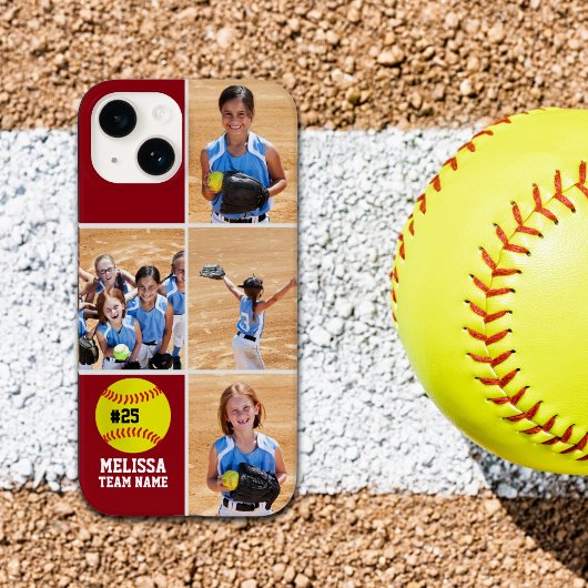 Collage photos Children's Softball Team Red Case-Mate iPhone Hülle