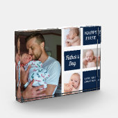 Collage Photos First Father's Day Navy blue Fotoblock (Links)