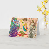 COLLAGE RETRO ANGELS CHRISTMAS TREE CHRISTMAS CARD KARTE (Gelbe Blume)