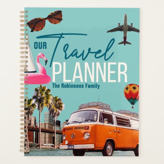 Collage Retro Chic Custom Travel Planner Planer (Vorderseite)