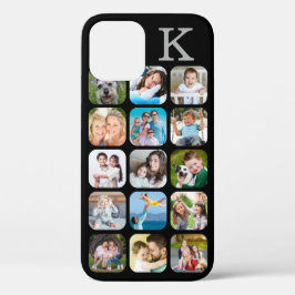 Collage Rounded Corners Monogram Black Case- Case-Mate iPhone Hülle
