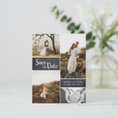 Collage Save the Date Wedding Verlobung Foto Ankündigung (Stehend Vorderseite)
