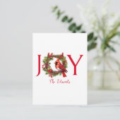 Collage sechs Fotos | Joy Christmas Postcard Postkarte (Stehend Vorderseite)