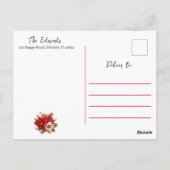 Collage sechs Fotos | Joy Christmas Postcard Postkarte (Rückseite)