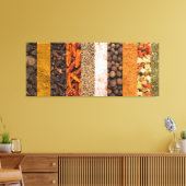 Collage Set von Gewürzen und Lebensmittelzutaten Leinwanddruck (Insitu (Wohnzimmer))