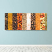 Collage Set von Gewürzen und Lebensmittelzutaten Leinwanddruck (Insitu (Holzboden))