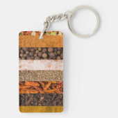 Collage Set von Gewürzen und Lebensmittelzutaten Schlüsselanhänger (Rückseite)