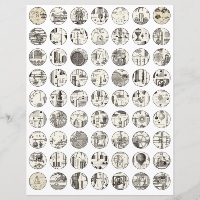 Collage Sheet Vintag Science Scrapbook elements (Vorderseite)