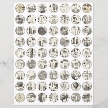 Collage Sheet Vintag Science Scrapbook elements