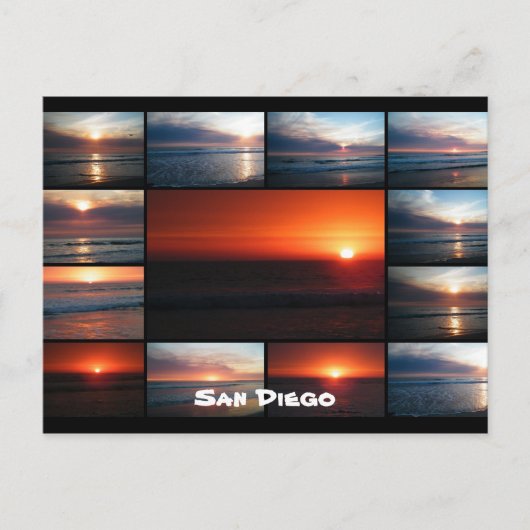 Collage Sunset Postkarte (Vorderseite)