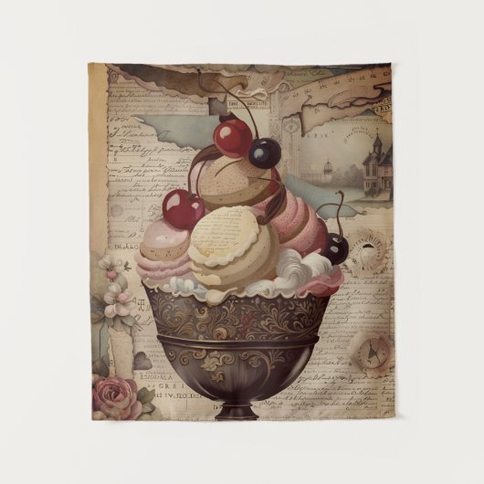 Collage Tapestory für gemischte Medien Wandteppich (Vorderseite)