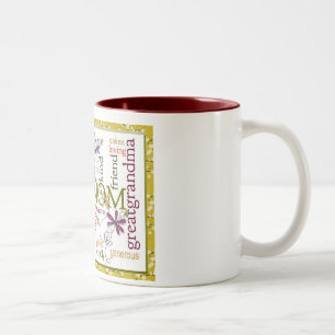 Collage über Mama Zweifarbige Tasse