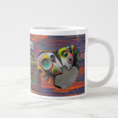 Collage und Farbe Jumbo-Tasse (Rechts)