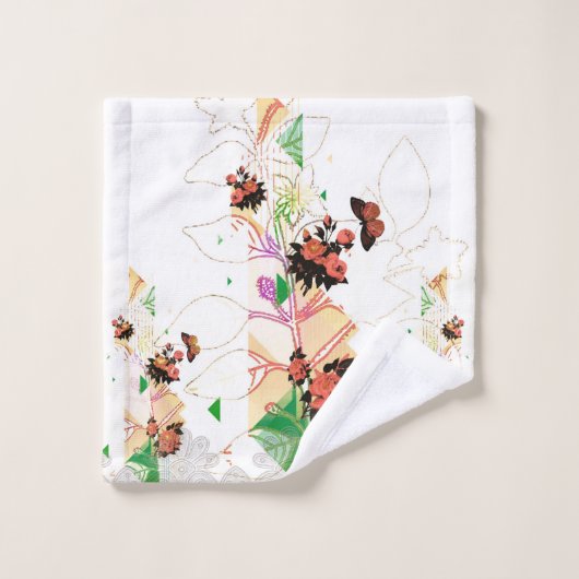 Collage Vintag Badhandtuch Set (Waschlappen)