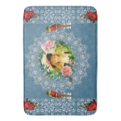 Collage Vintag Retro mit Spitzen und Blume Badematte (Vorderseite Vertikal)