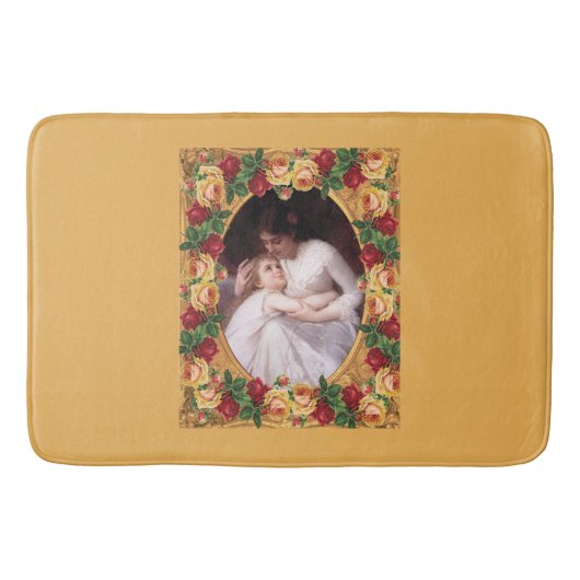 Collage Vintag Retro mit Spitzen und Blume Badematte (Vorderseite)