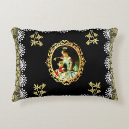 Collage Vintag Retro mit Spitzen und Blume Dekokissen