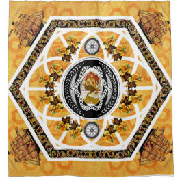 Collage Vintag Retro mit Spitzen und Blume Duschvorhang