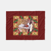 Collage Vintag Retro mit Spitzen und Blume Fleecedecke (Vorderseite (Horizontal))